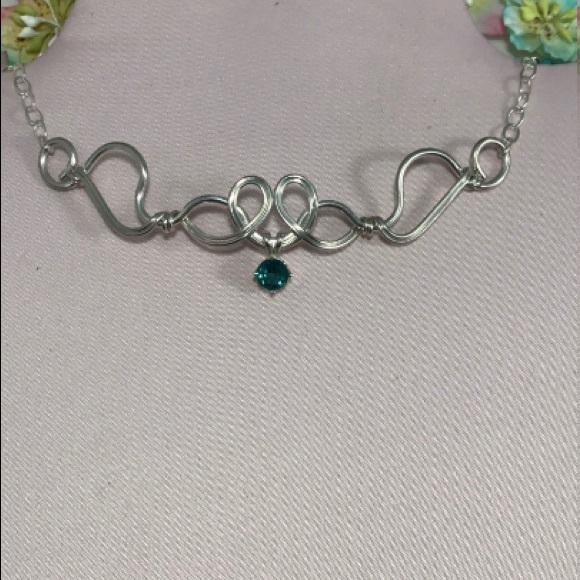 Green Topaz Sterling Silver Necklace- The Pixie Dust - Picture 2 of 8